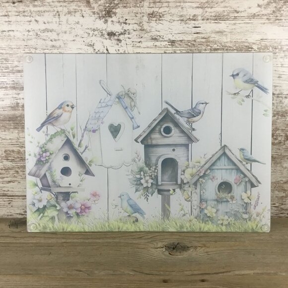 Rustic Birdhouse Glass Cutting Board - Picture 7 of 8